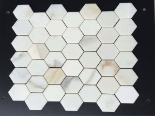 Calacatta Gold Marble Hexagon Mosaic