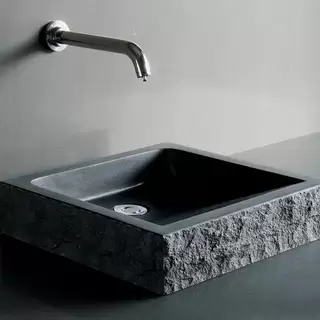 Black stone sink