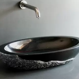 Black basin,stone basin