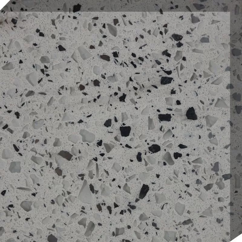 Grey Glass Quartz Black Spot