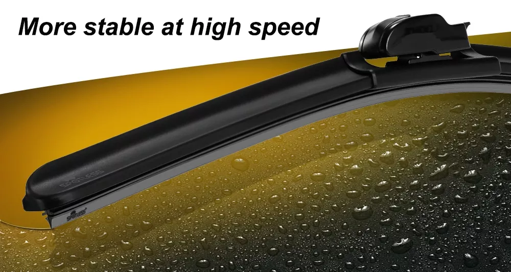 Frameless Wiper Blade Maintaining Stable Contact at High Speeds
