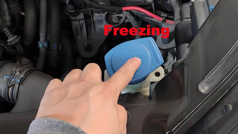 windshield washer fluid freezing in cold weather system failure