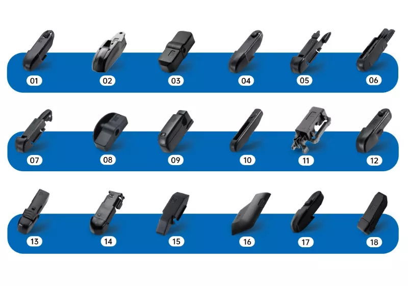 18 types of wiper blade adapters
