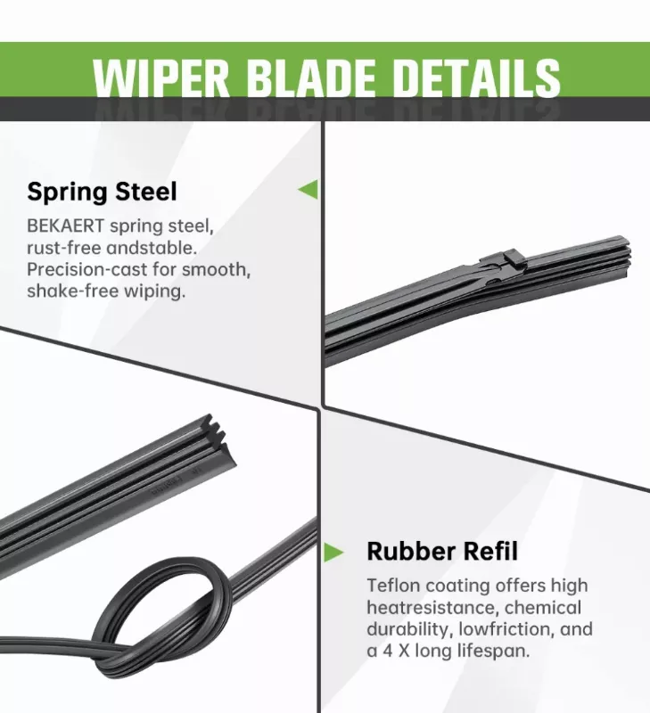 boneless car wiper simple structure showing steel rubber coating design for stable mass production