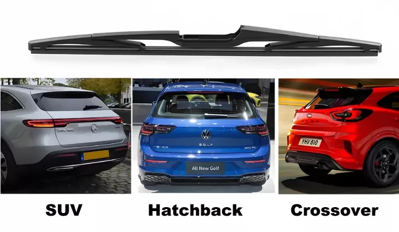 Rear wiper applications on SUV and hatchback vehicles