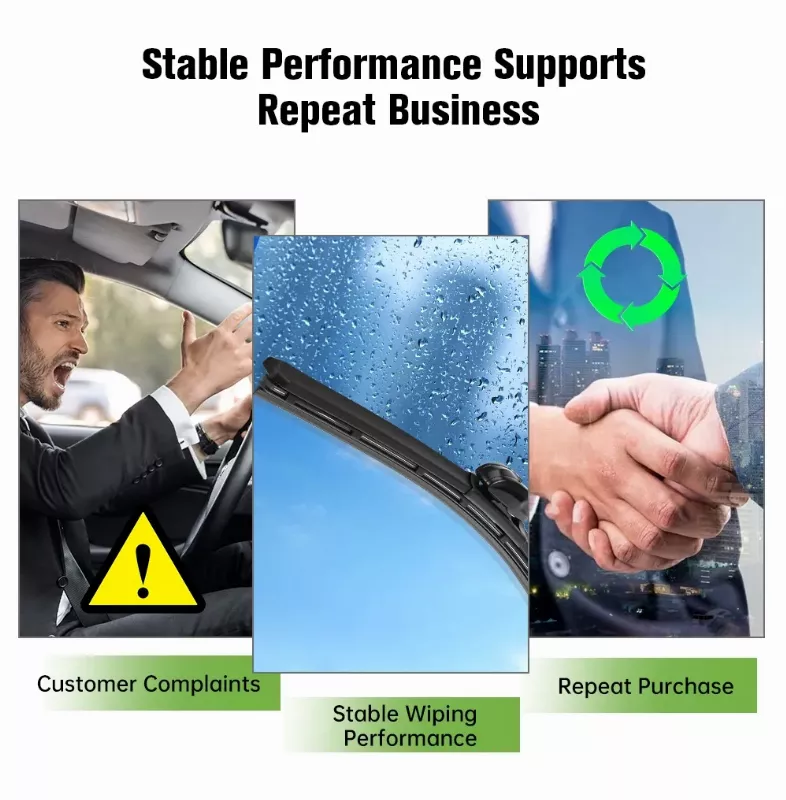 Beam style wiper blade spring steel structure for even pressure distribution on windshield
