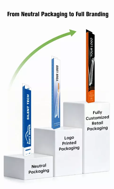 Custom packaging and branding options for colorful windshield wipers