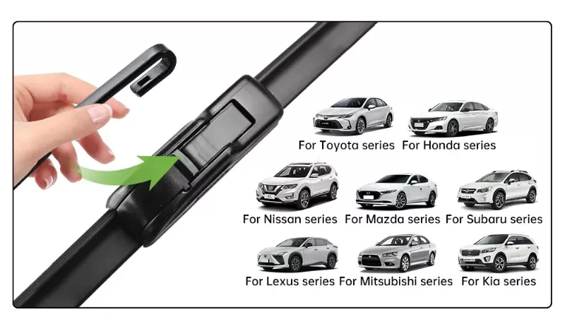 Fixed Adapter Wiper Blade System for Japanese Korean and Chinese Vehicles
