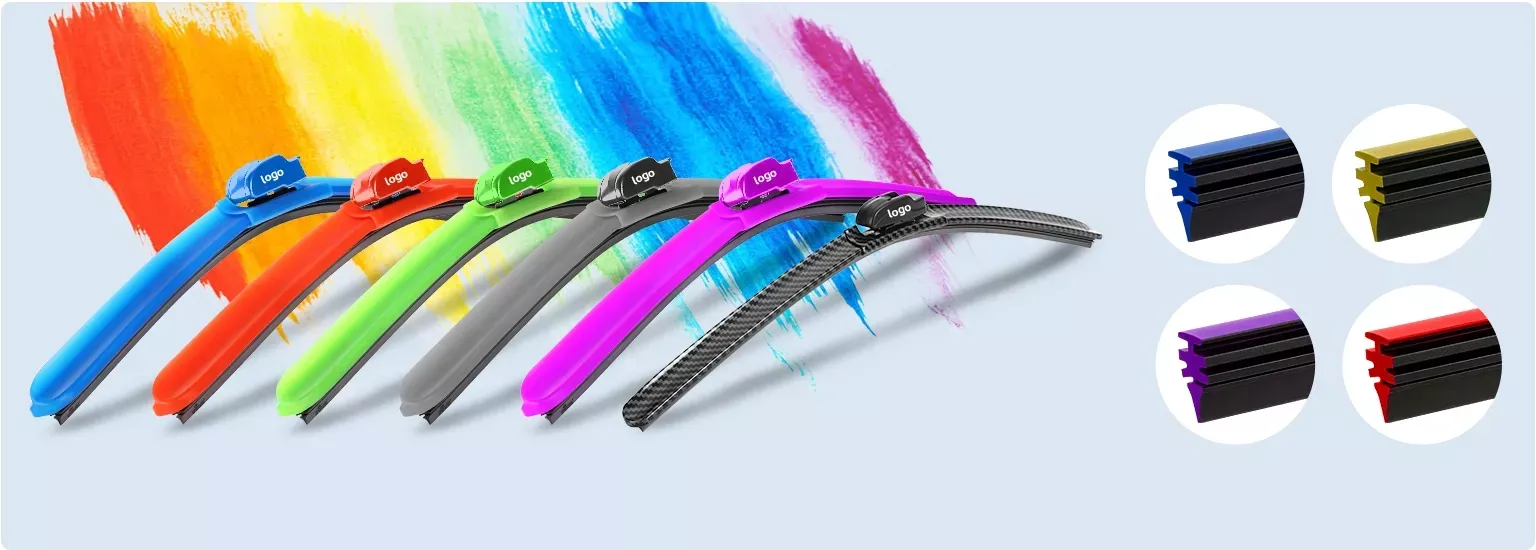 Custom color and graphic design options for aftermarket wiper blades