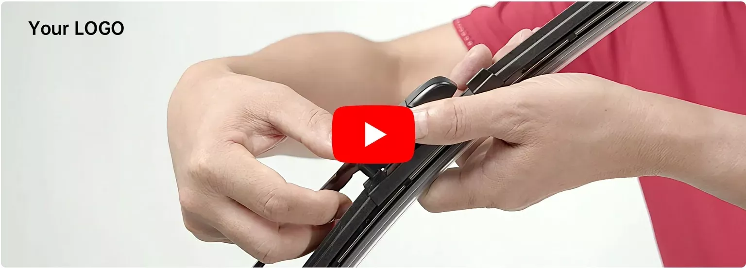 Customized product video support for OEM wiper blade branding