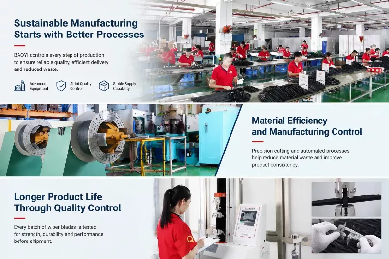 BAOYI wiper blade manufacturing process and sustainable production practices