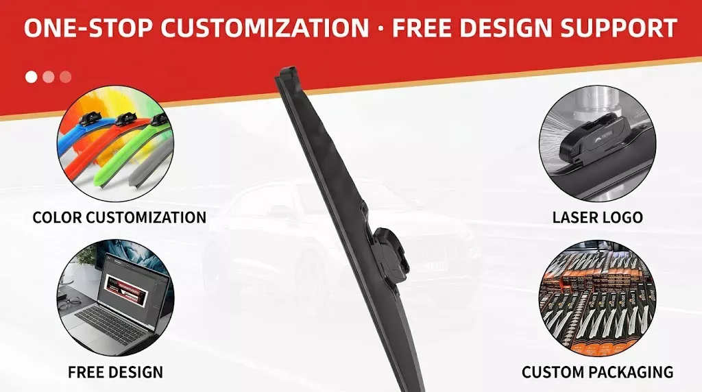 BAOYI custom snow wiper blades with private label packaging and logo design