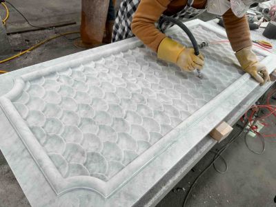 nice marble carving fish skin in production