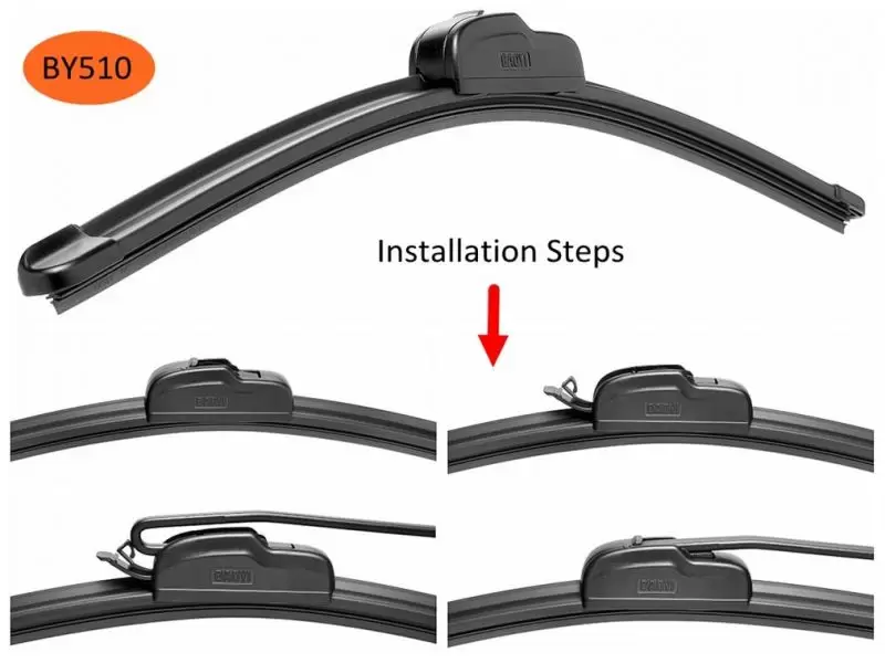 Installation ways of universal wiper blade