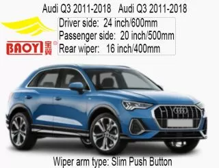 Audi Q2  Audi Q3 Wischerblattgröße und Wischerarmtyp